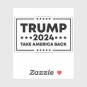 Trump 2024 Trump nimmt Amerika zurück Aufkleber (Blatt)