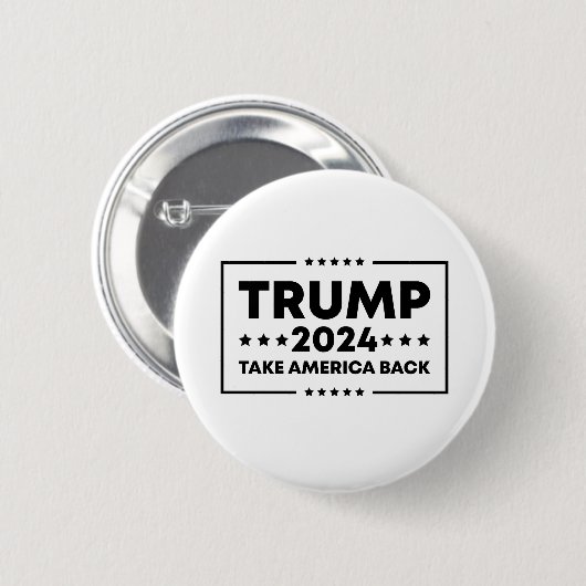 Trump 2024 Trump nimmt Amerika zurück Button (Vorne & Hinten)