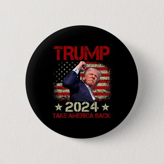 Trump 2024: Trump überlebt Kundgebung Button (Vorderseite)