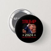 Trump 2024: Trump überlebt Kundgebung Button (Vorne & Hinten)