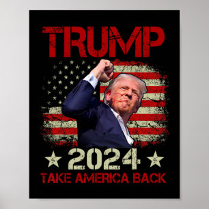 Trump 2024: Trump überlebt Kundgebung Poster