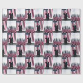 Trump 2024 Trump und Flaggen Geschenkpapier (Flach)