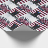 Trump 2024 Trump und Flaggen Geschenkpapier (Ecke)