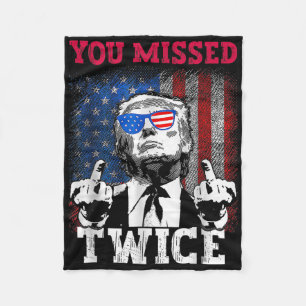Trump 2024 US-Flagge, die Sie zweimal vermisst hab Fleecedecke