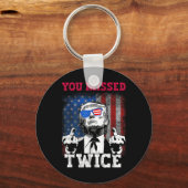 Trump 2024 US-Flagge, die Sie zweimal vermisst hab Schlüsselanhänger (Vorderseite)