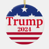 Trump 2024 US Flagge Keramik Ornament (Vorne)