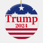 Trump 2024 US Flagge Keramik Ornament (Hinten)