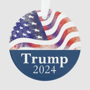 Trump 2024 verblasste amerikanische Flag-Kampagne Ornament