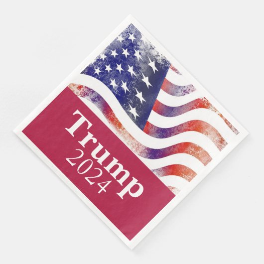 Trump 2024 verblasste amerikanische Flag-Kampagne Serviette (Ecke)