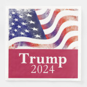 Trump 2024 verblasste amerikanische Flag-Kampagne Serviette (Vorderseite)