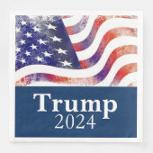 Trump 2024 verblasste amerikanische Flag-Kampagne Serviette (Vorderseite)