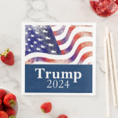 Trump 2024 verblasste amerikanische Flag-Kampagne Serviette (Beispiel)