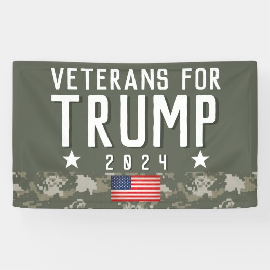 Trump 2024 Veteranen für Trump-Camouflage Banner (Horizontal)