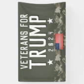 Trump 2024 Veteranen für Trump-Camouflage Banner (Vertikal)