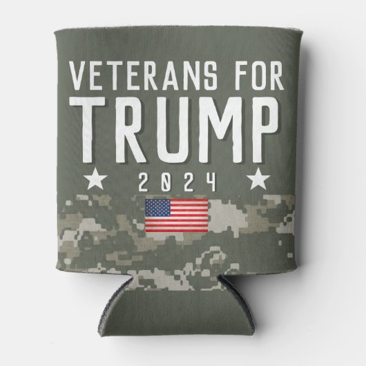 Trump 2024 Veteranen für Trump-Camouflage Dosenkühler (Vorderseite)