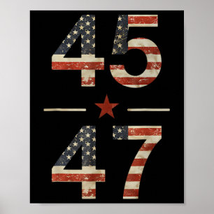 Trump 2024 Vintag 45 47 Amerika Flag Shirt für Wo Poster