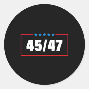 Trump 2024 Vintag 45 47 Amerika Flag Shirt für Wo Runder Aufkleber