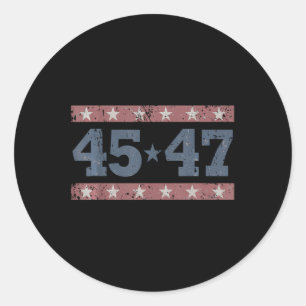Trump 2024 Vintag 45 47 Amerika Flag Shirt für Wo Runder Aufkleber