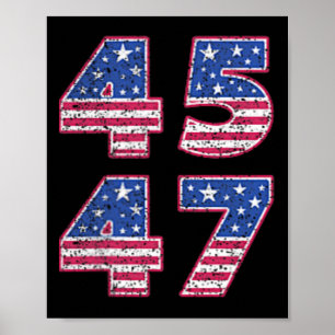 Trump 2024 Vintag 45 47 Amerika Flag T-Shirt für F Poster