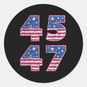 Trump 2024 Vintag 45 47 Amerika Flag T-Shirt für F Runder Aufkleber