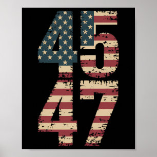 Trump 2024 Vintag 45 47 Poster
