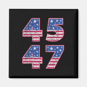 Trump 2024 Vintage 45 47 Amerika-Flagge-Shirt für  Magnet