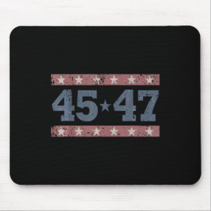 Trump 2024 Vintage 45 47 Amerika-Flagge-Shirt für Mousepad