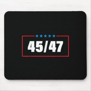 Trump 2024 Vintage 45 47 Amerika-Flagge-Shirt für Mousepad