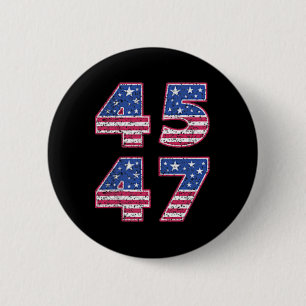 Trump 2024 Vintage 45 47 Amerika-Flagge-T-Shirt fü Button