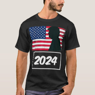 Trump 2024 Vintage amerikanische Flag Retro Graphi T-Shirt