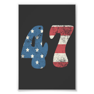 Trump 2024 Vintage Patriotische Amerikanische Flag Fotodruck