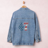 Trump 2024 Vintage Patriotische Amerikanische Flag Jeansjacke (Hangar)