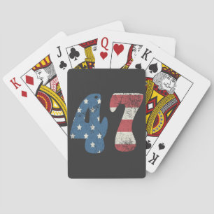Trump 2024 Vintage Patriotische Amerikanische Flag Spielkarten