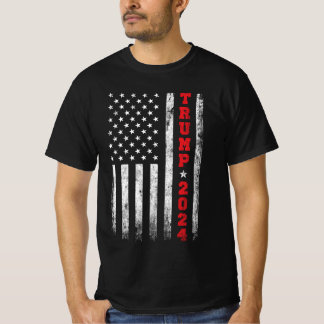 Trump 2024 Vintager amerikanischer Flag-T - Shirt