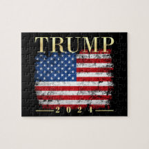 Trump 2024 Vornehme Gold Vintage amerikanische Fla