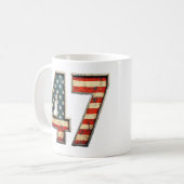 Trump 2024 Wahl 47 Sieg Gewinner 47. Kaffeetasse (Vorderseite Links)