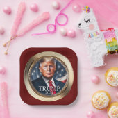 Trump 2024 Wahlkampagne Republikanisches Rotes Pap Pappteller (Party)