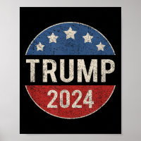 Trump 2024 Wahlkampfknopf zum Präsidenten gewählt