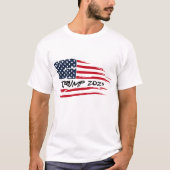Trump 2024 Waving American Flag T-Shirt (Vorderseite)