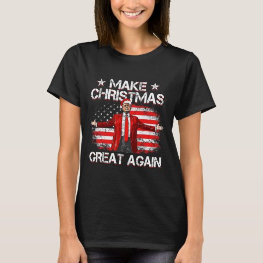 Trump 2024 Weihnachten wieder großartig machen Wit T-Shirt (Vorderseite)