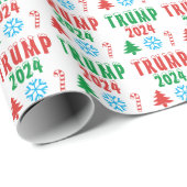 Trump 2024: Weihnachtsfeierliches Umschlagpapier Geschenkpapier (Rolleneckpunkt)