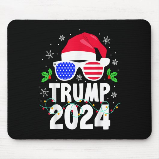 Trump 2024 Weihnachtsmannmütze Weihnachten Weihnac Mousepad (Vorne)