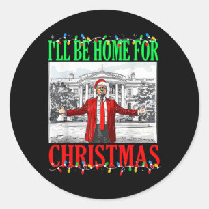Trump 2024 werde ich für den Weihnachtslustigen Tr Runder Aufkleber