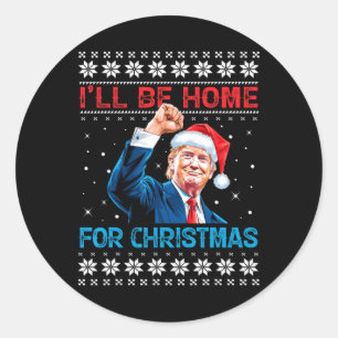 Trump 2024 werde ich für Weihnachten Weihnachten Z Runder Aufkleber