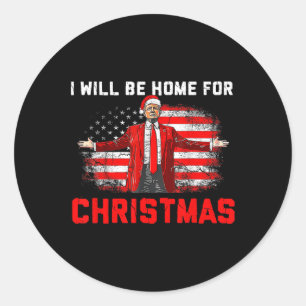 Trump 2024 werde ich zu Weihnachten Trump Weihnach Runder Aufkleber