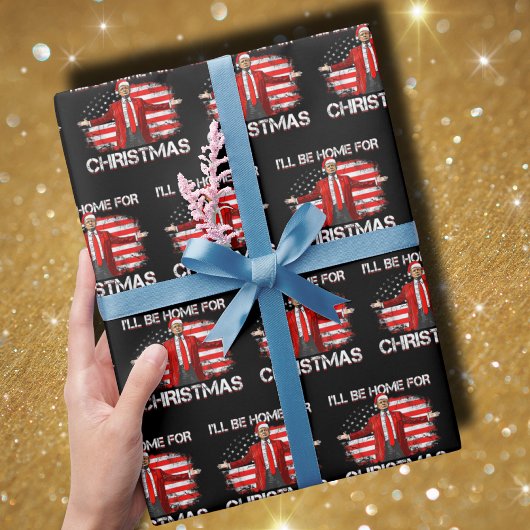 Trump 2024 werde ich zu Weihnachten Zuhause sein Geschenkpapier