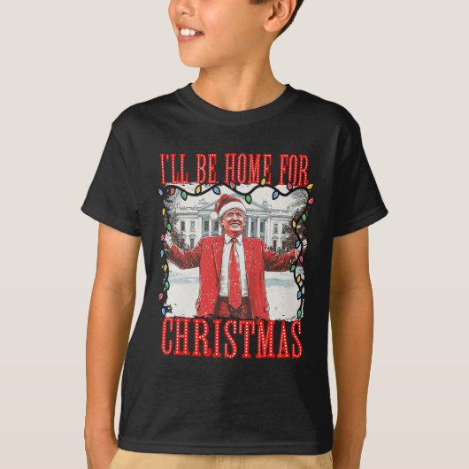 Trump 2024 werde ich Zuhause für Christmas Daddys  T-Shirt (Vorderseite)