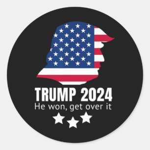 Trump 2024 wird er überwinden runder aufkleber