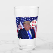 Trump 2024 wird zurück sein glas (Vorderseite)