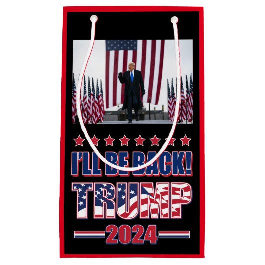 Trump 2024 wird zurück sein kleine geschenktüte (Vorderseite)